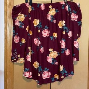 Off the Shoulder Maroon Shirt